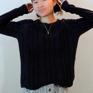 dark blue dark academia knit sweater